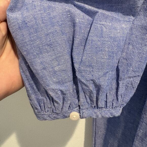 Vineyard Vines Tunic Dress Womens Extra Small Blue Cotton Linen Pintuck Boho XS - Picture 5 of 12